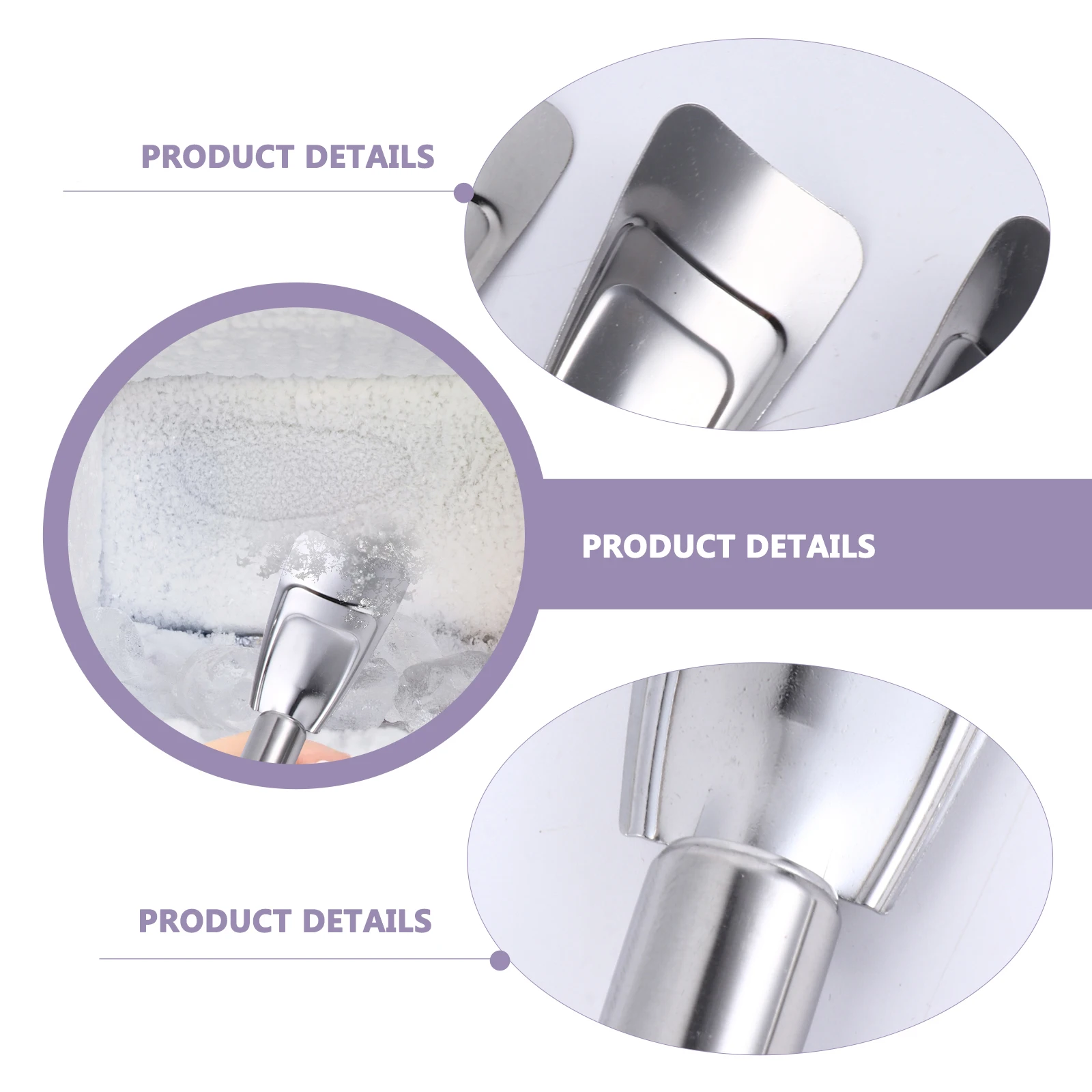 

4Pcs Ice Removal Scoop Stainless Steel Defrost Shovel with Hanging Hole Ergonomic Handle for Refrigerator Ice Scraper Deicing