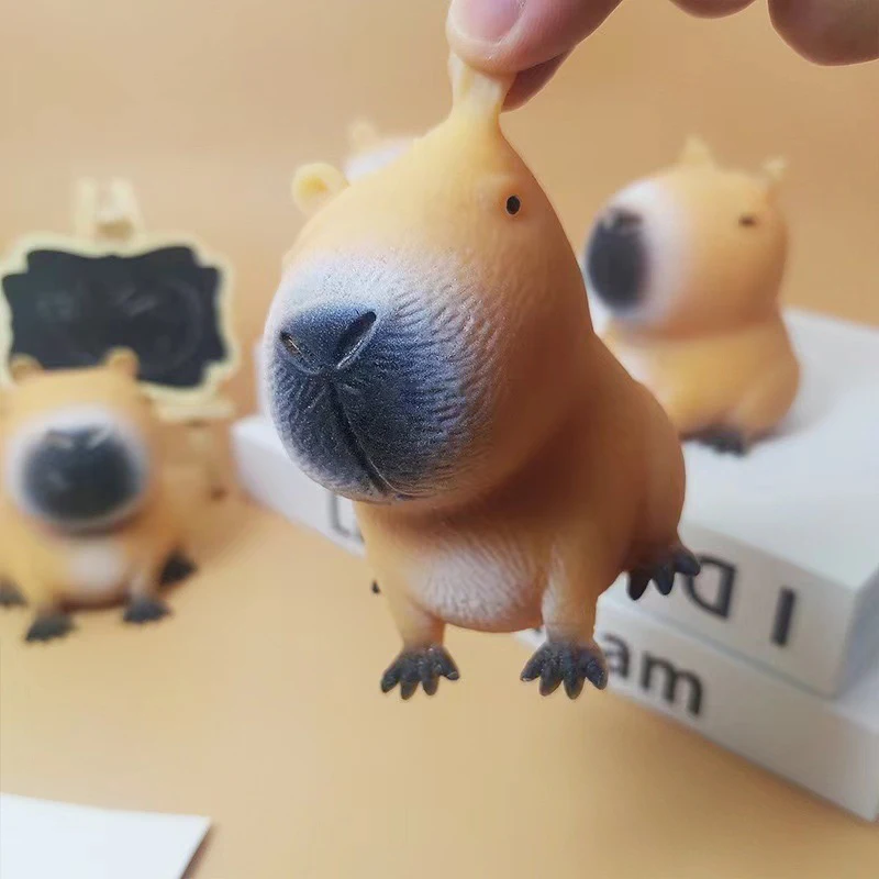 1PC Cartoon Capybara Squeeze Toy Stress Relief Funny Animal Squeeze Toy Capybara Shape Pinch Toys Relax Gifts