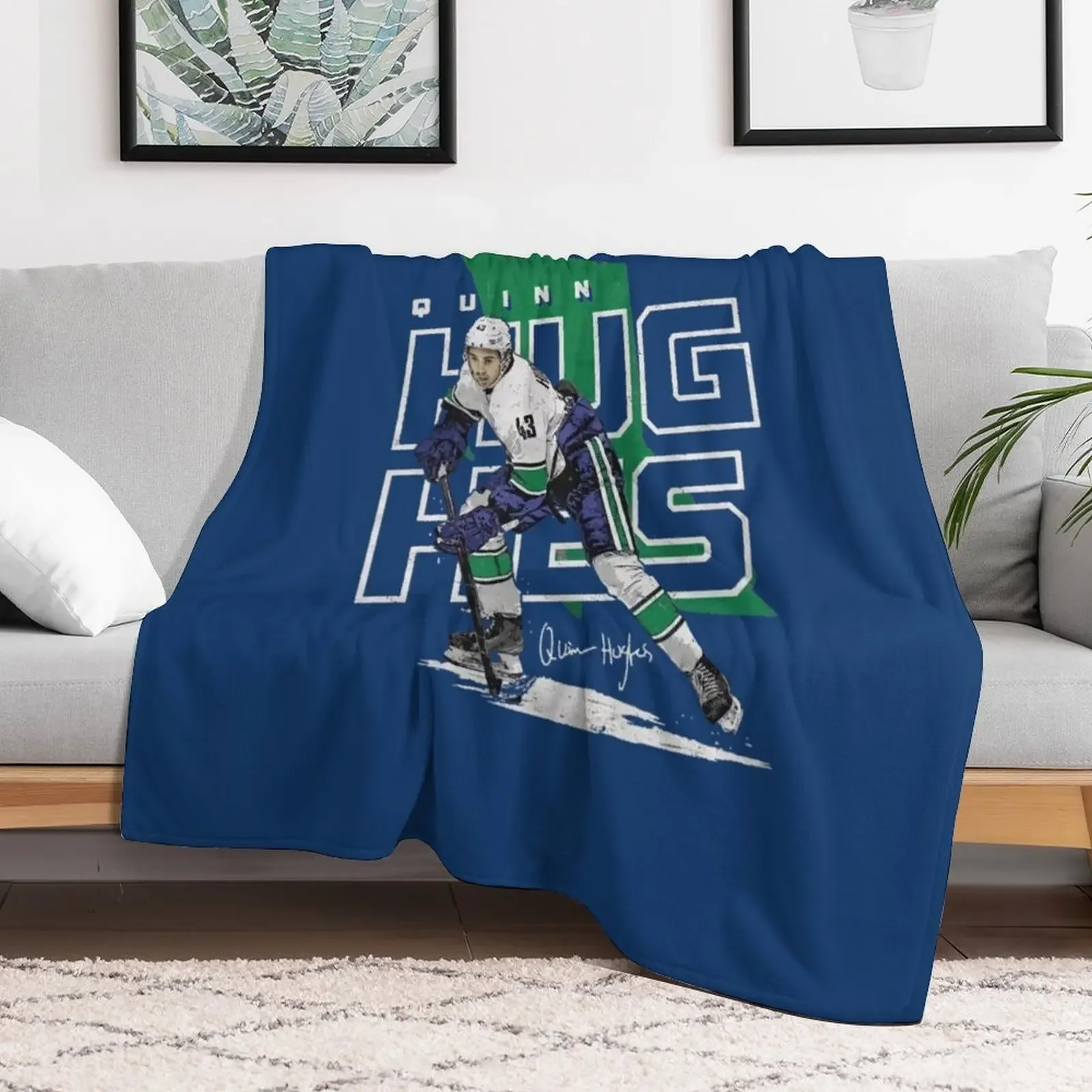 Quinn Hughes Throw Blanket Soft Warm Blanket Gift for Grandparents