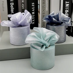 6cm 25yards Tulle Rolls Twill Weave Mesh Ribbon Tape for DIY Bowknot Hair Hoops Baking Cake Topper Wedding Birthday Bouquet Deco