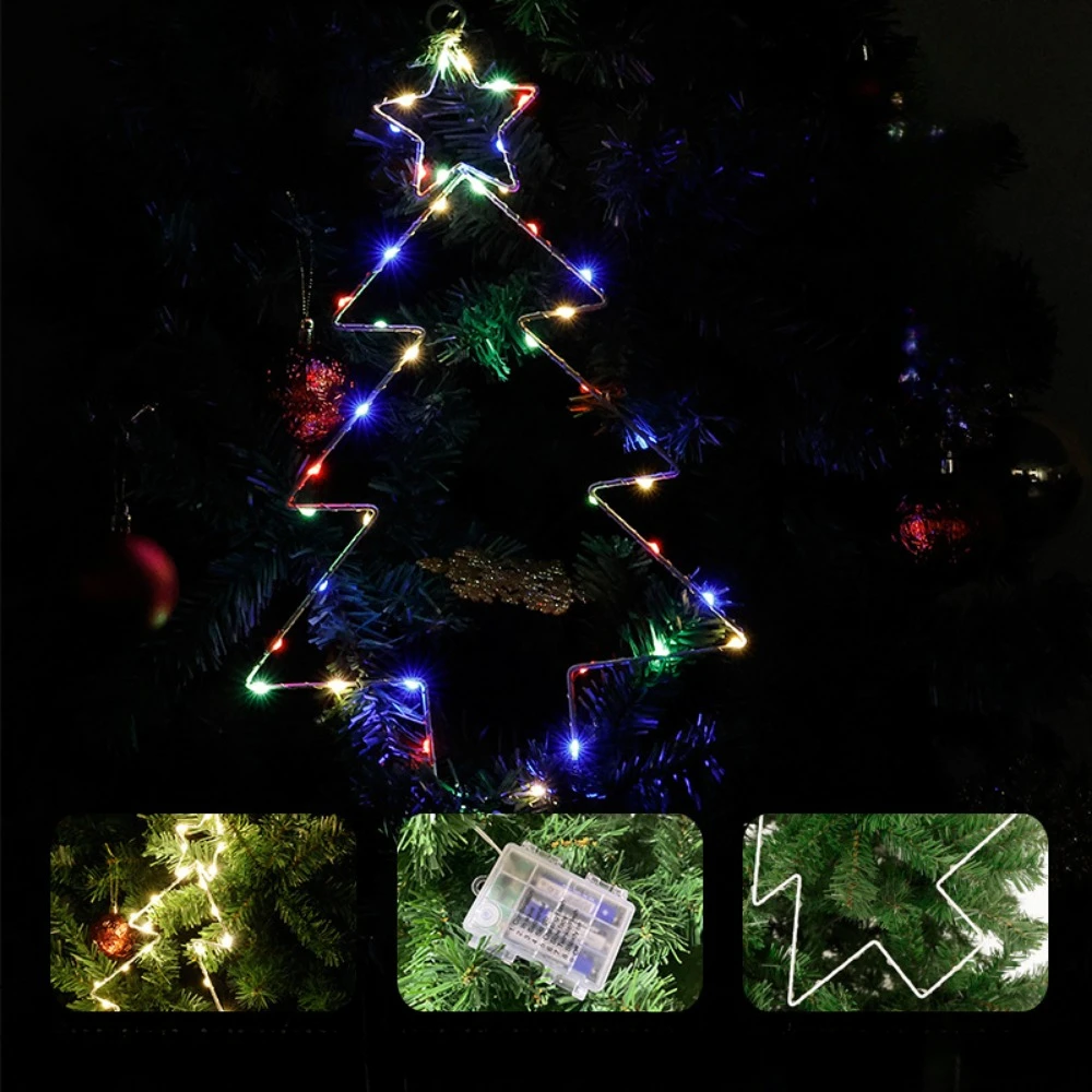 1pc Christmas LED String Lights, 8 Colors Adjustable String Light Christmas Decor Battery Powered Christmas HolidaysYard Decor