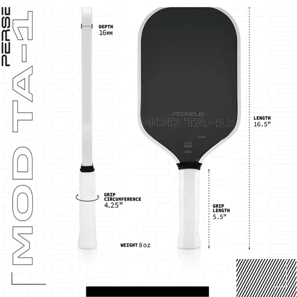 Perseus 16 mm MOD TA-15 Pro Player Edition 16 mm GEN3 voortstuwing EVA-schuimvulkern Pickleball-peddel USAPA goedgekeurd