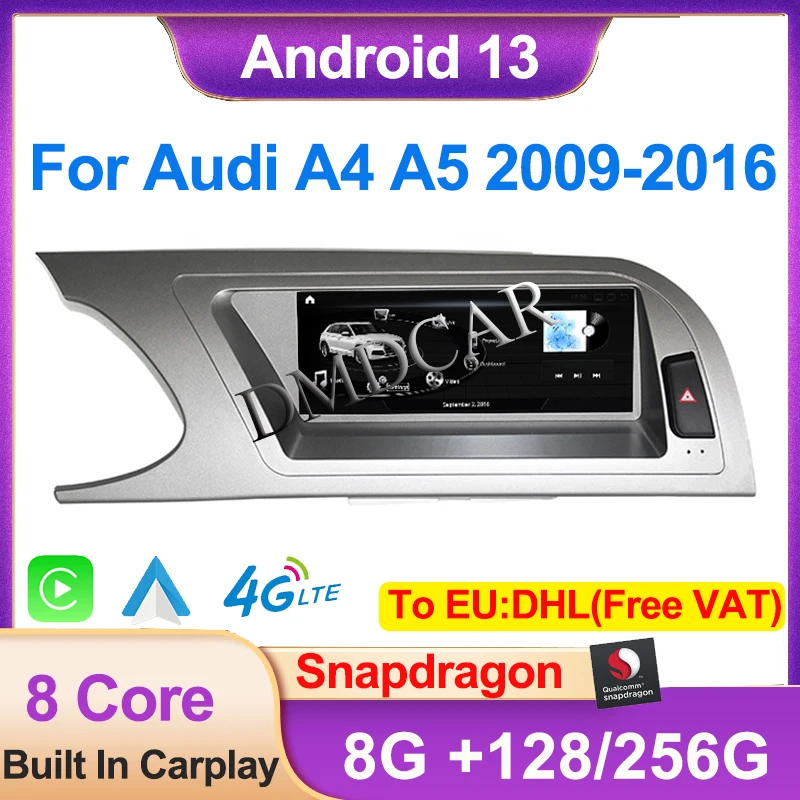 Factory Price GPS Navigation For Audi A4 A4L B8 A5 2009-2016 Qualcomm Android 13 Car Multimedia AUTO Apple Carplay Video Player