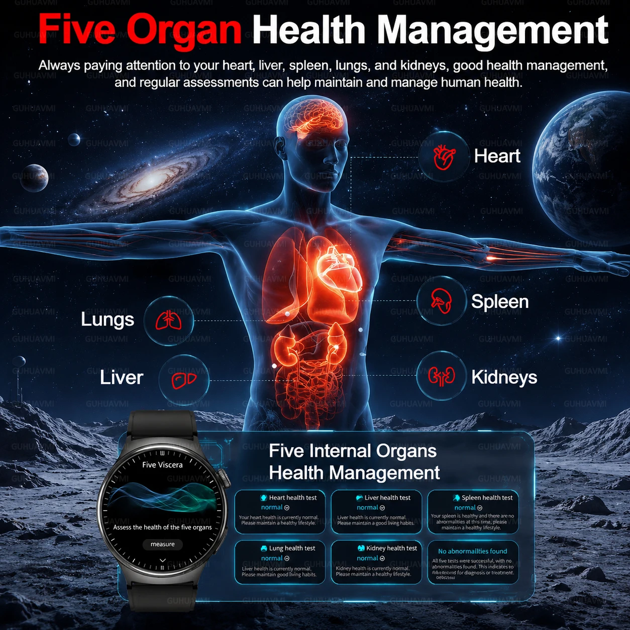 2026년형 신규 간호 등급 건강 스마트워치 남녀공용 정밀 측정 심박수 혈중 지질 요산 ECG+PPG 스마트워치
