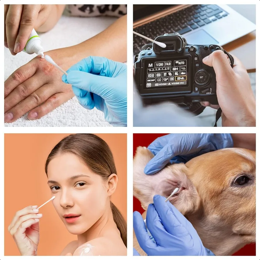 医療用綿棒 木製スティック付き綿棒 1000本入り