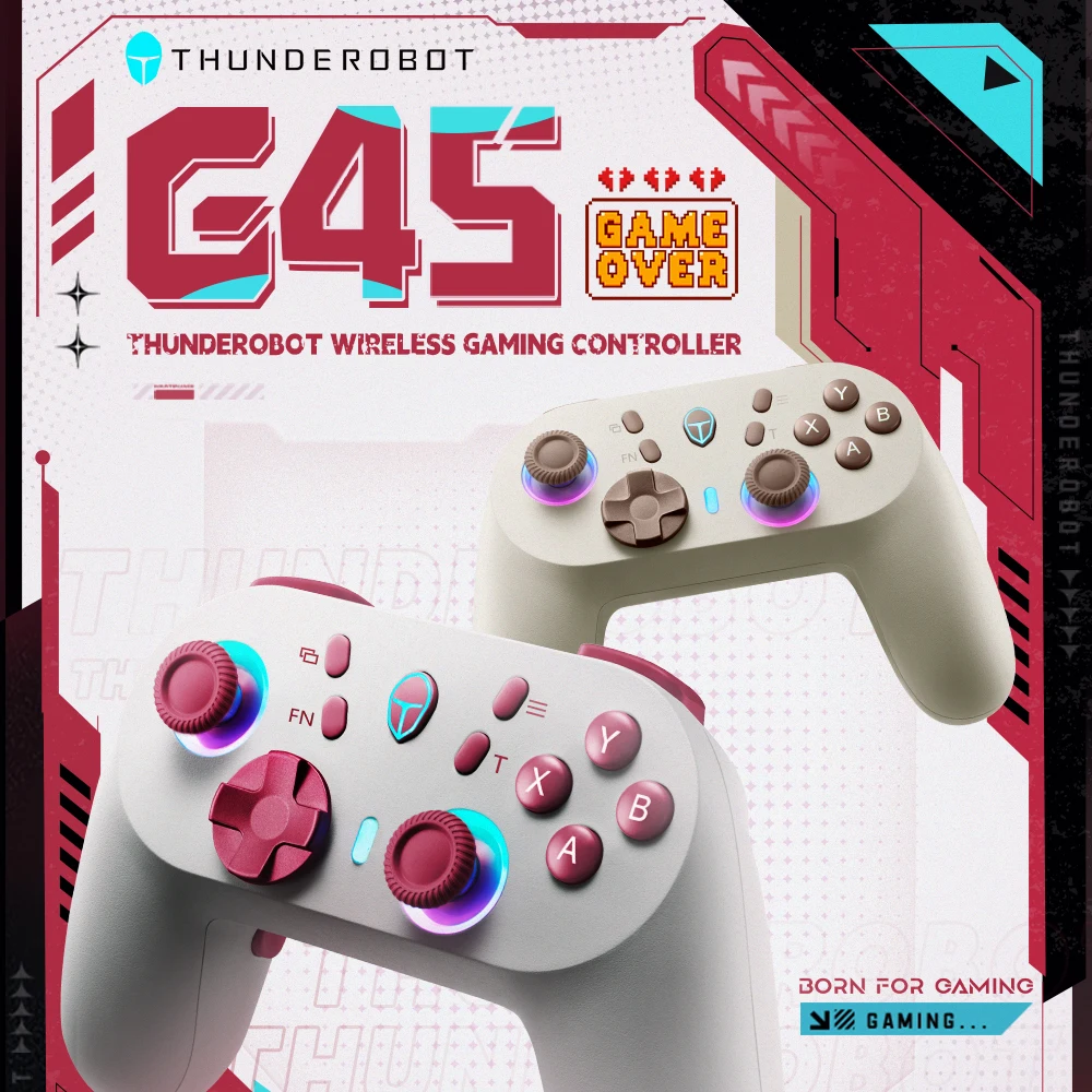 ThundeRobot G45 PC Edition Three-mode Wireless Gamepad Gaming Controller Hall Effect Stick Trigger for Switch Windows PC STEAM