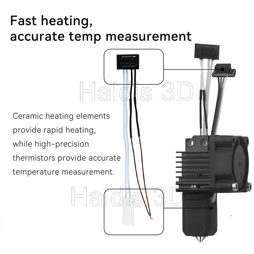 Zestaw ulepszonych hotendów z wentylatorem do Bambu Lab P1 P1S P1P, dysza ze stali hartowanej 0,4 mm, hotend do drukarek 3D Bambulab X1 X1C, części zamienne. — zdjęcie produktu 6
