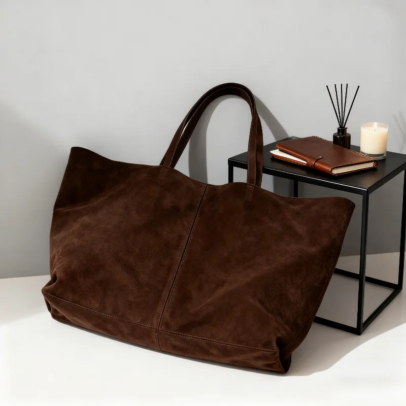 

Брендовая женская сумка-тоут, однотонная сумка большой емкости с мягкой текстурой, роскошная замшевая сумка на плечо для повседневных покупок и поездок на работу