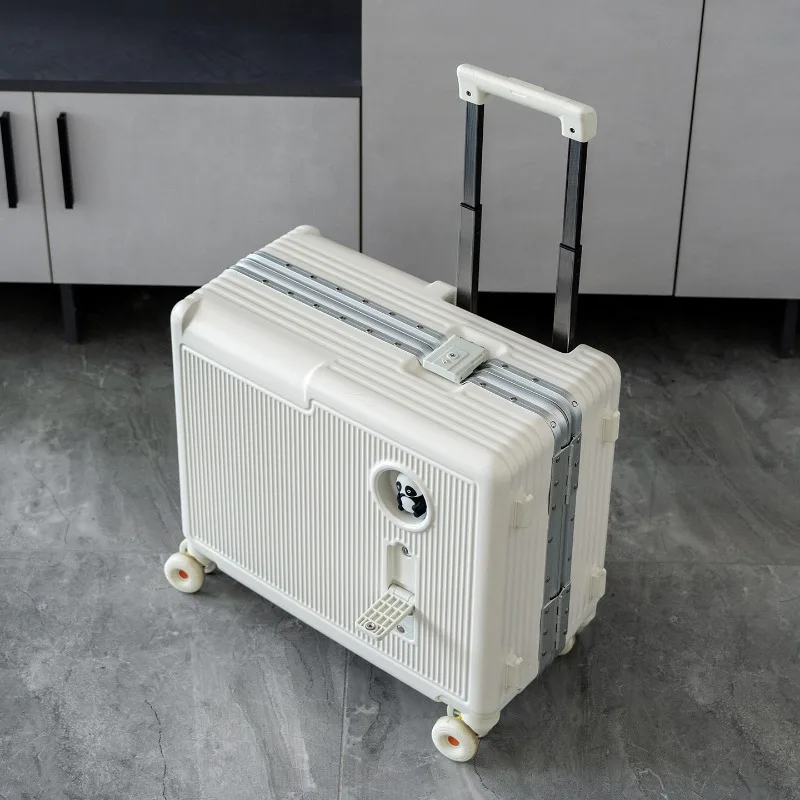 Mala de bagagem de alumínio para crianças, mala de mão de 20 polegadas com trava de combinação para meninos e meninas, bagagem infantil