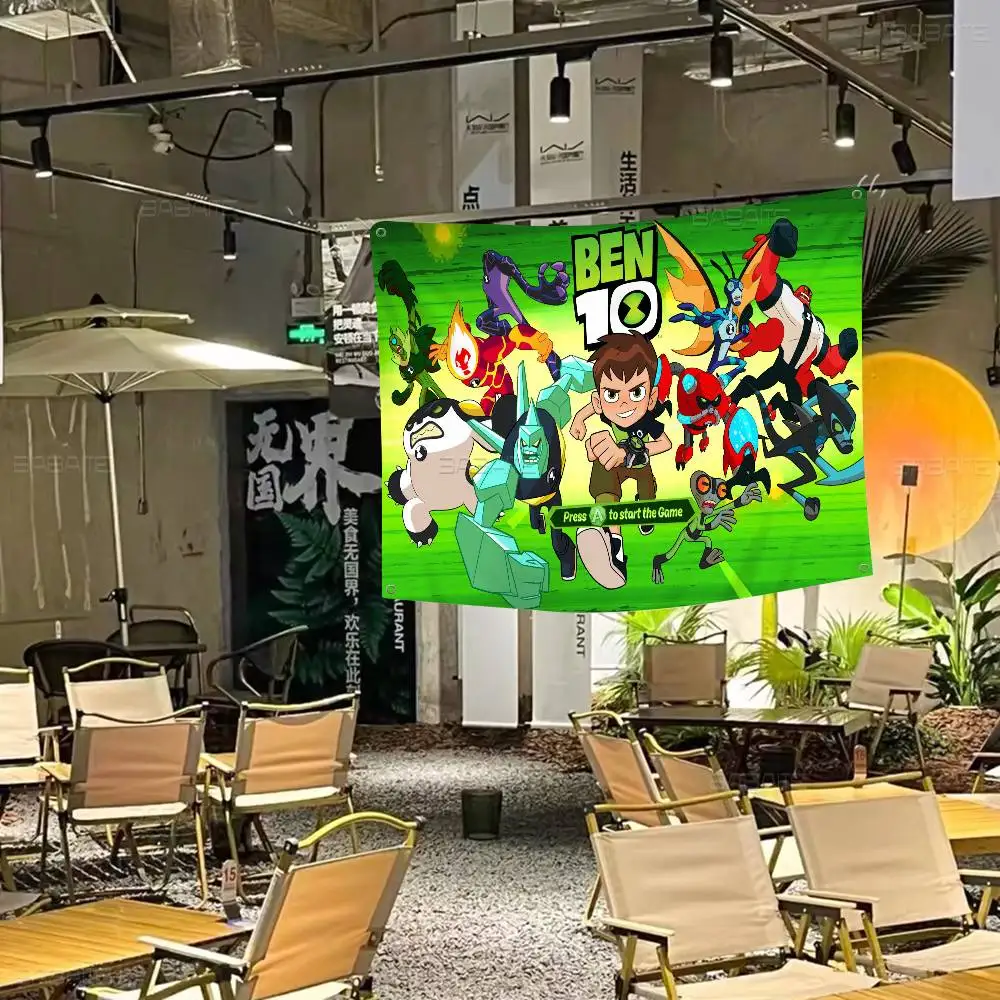 B-Ben 10 Classic DIY Flag For Family Group Photo Living Room Home Dorm Decor Wall Art Decor Banner