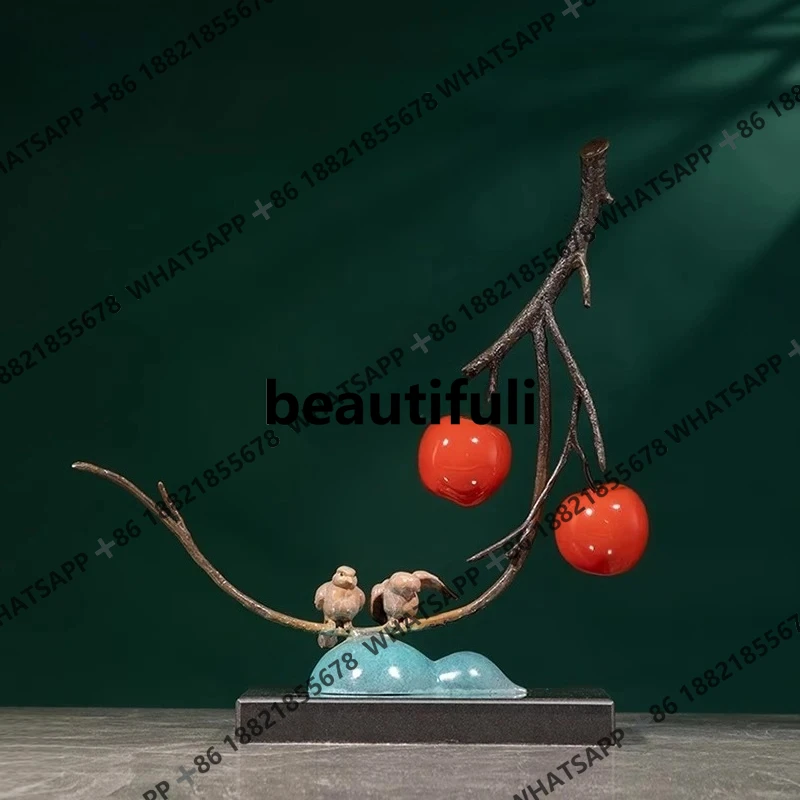 

All brass peace and joy ornament, handicrafts, copper decoration, new Chinese home furnishing, living room entrance wine cabinet