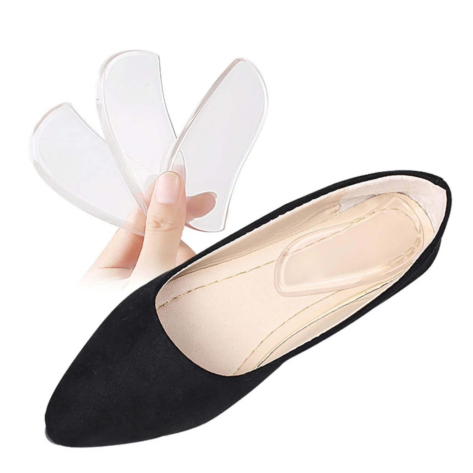 

4pcs Orthopedic Insoles For Flat Feet Silicone Heel Support Plantar Fasciitis Relief Shoe Inserts Men Women Work Boots