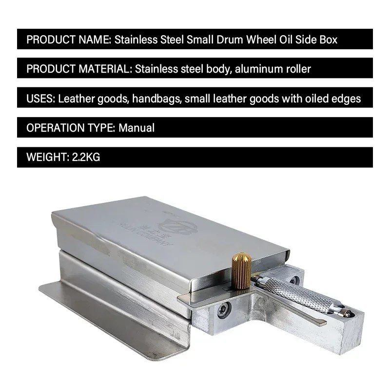 Stainless Steel Compact Replaceable Rollers Leather Edge Painting Tool for Leather