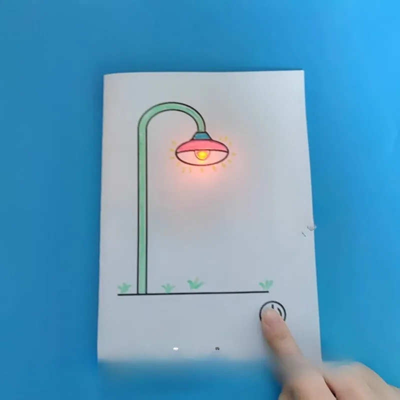 

Paper circuit children's scientific production toys, creative paper circuit DIY electronic small production kit, street lamp