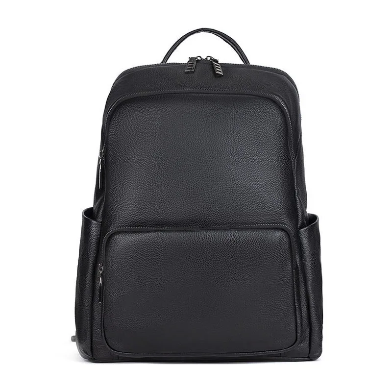 

Cow Genuine Leather Men Backpacks Real Natural Leather Student Backpack Boy Luxury Brand Large 14 Inch Computer Laptop Bag