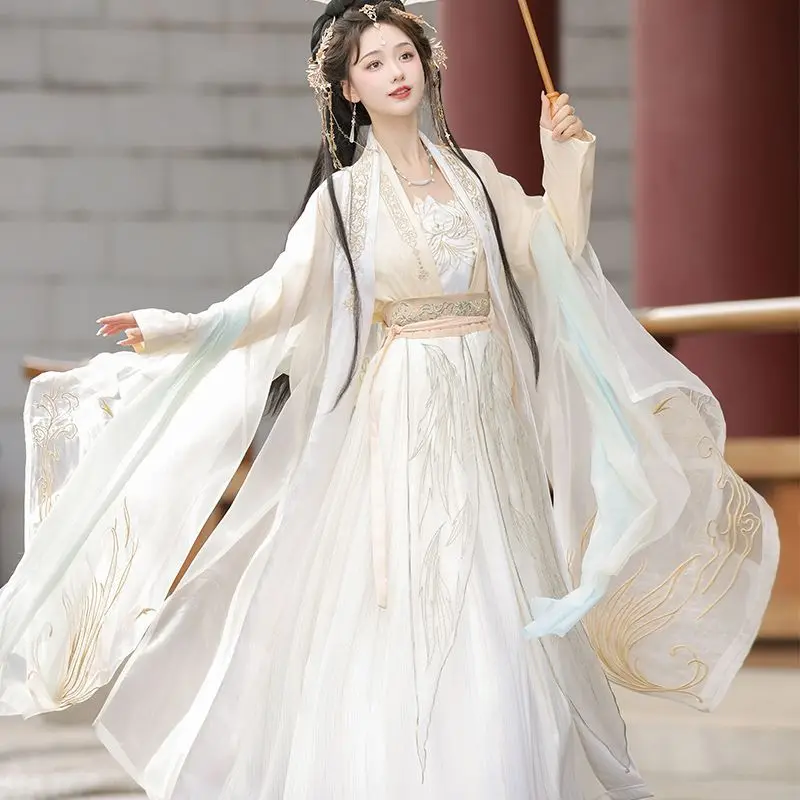 

Traditional Chinese Costumes for Women Hanfu Fairy Dress Folk Dance Vintage Embroidery Princess Outfit 2026 Chinese Hanfu Dress