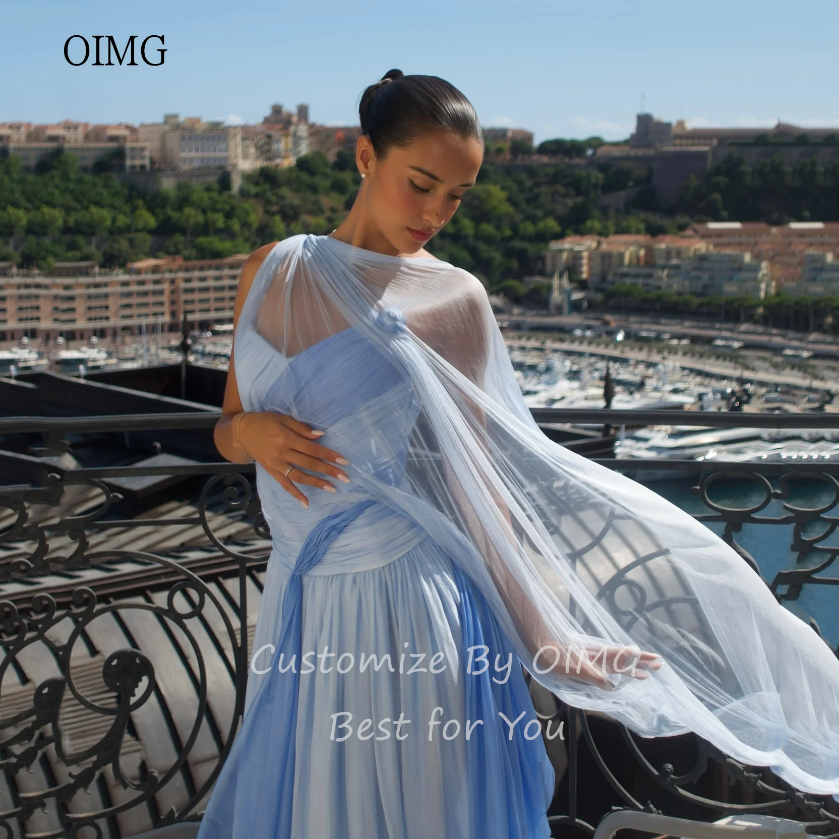 OIMG Maxi-Abschlussballkleider mit Spaghettiträgern in Kontrastfarbe, A-Linie, Partykleid, bodenlanges Abendkleid, gleicher Stil wie Kelly Maßgeschneidert