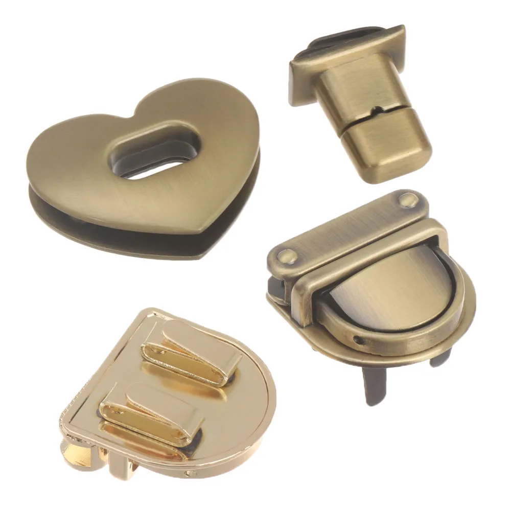 DIYハンドバッグ用ツイストロッククロージャー,2つのスタイル,ターンロック,バッグパーツ,財布,荷物,ハードウェア,耐久性のある留め金,DIY