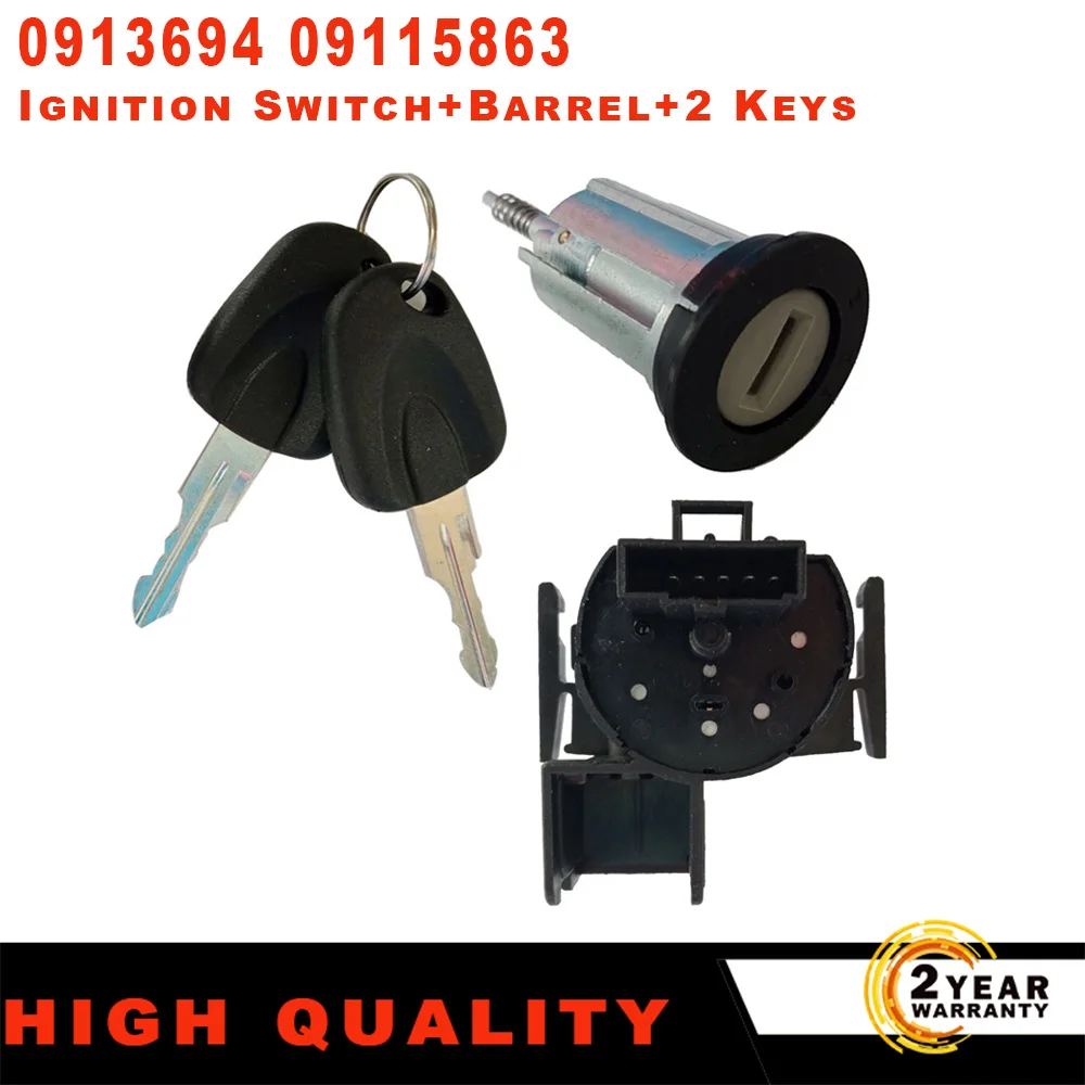 

0913694 09115863 Ignition Starter Switch Barrel Lock With 2 Keys For Opel Ascona C Vauxhall Corsa 0913652 90511999S1 0914861