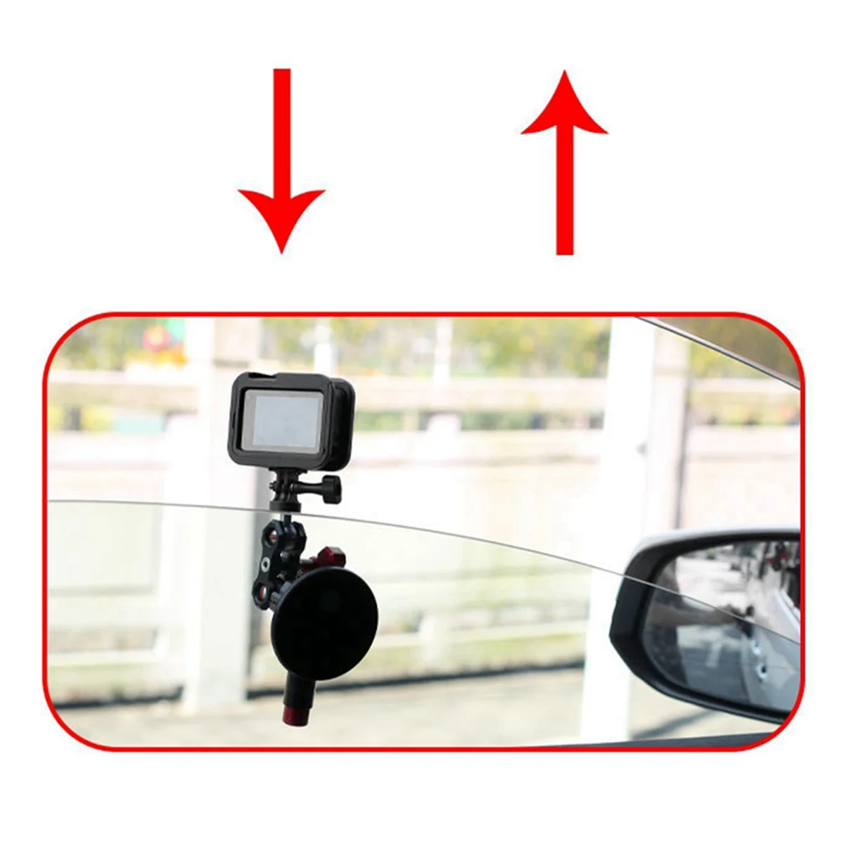 SMIEA 3 Inch Car Photography Suction Cup First-Person Perspective Car Mount Suitable for Gopro Accessories Black