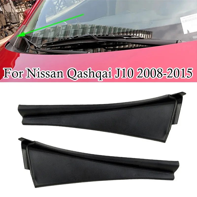 Car Front Windshield Wiper Side Trim Cover Water Deflector Cowl Plate Left Right Black Fit for Nissan Qashqai J10 2008-2015