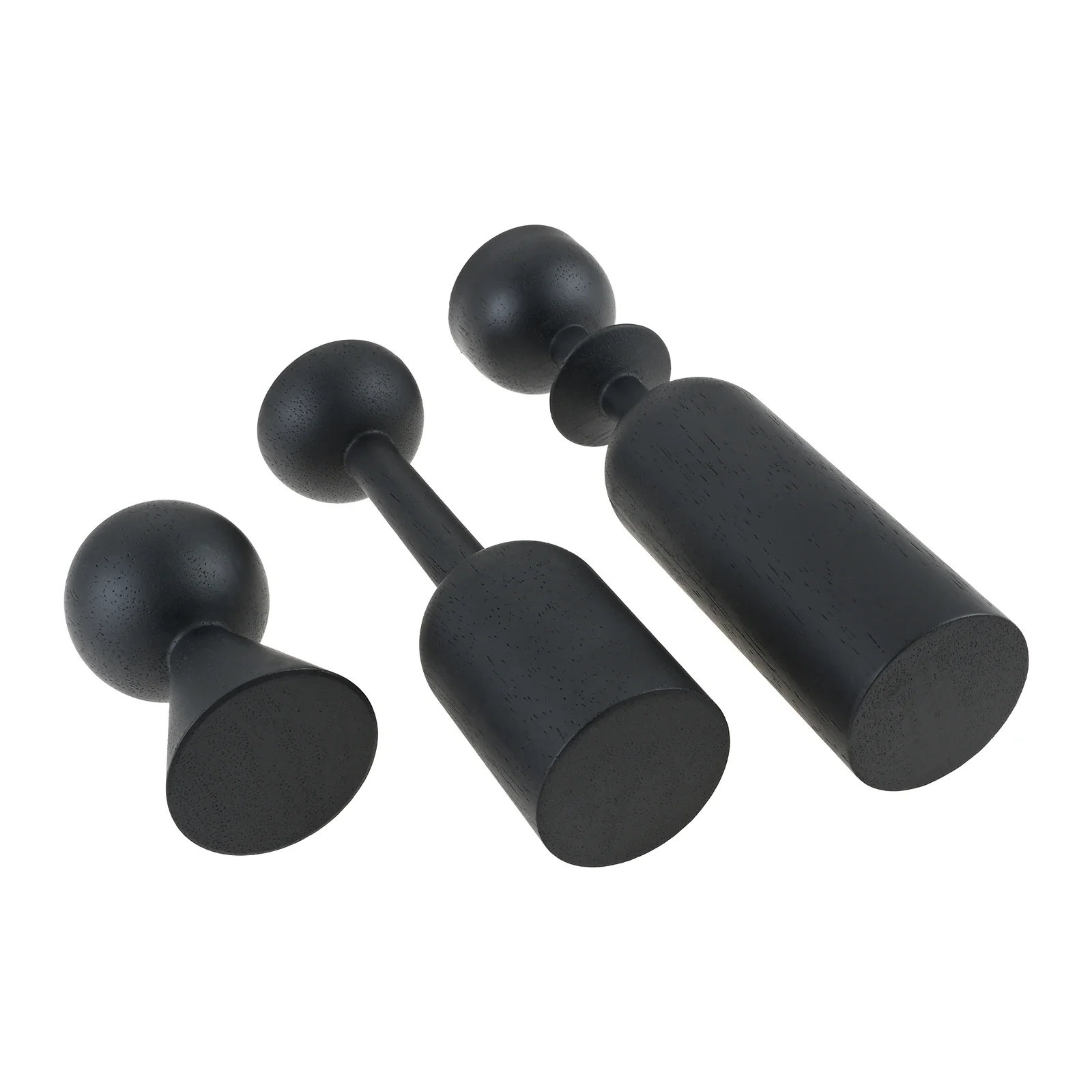 

For Decorating Fireplace/dining Table/living Room 1/3Pcs Black Wooden Candlestick Home Decoration Add A Romantic Atmosphere