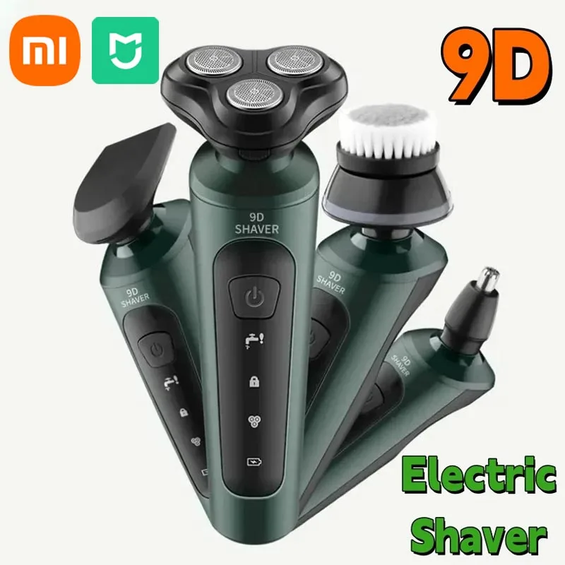 Xiaomi MIJIA 4in1 Electric Shavers Men Waterproof Wet Dry USB Electric Trimmer Razor Rechargeable Battery Rotary Shavers Machine