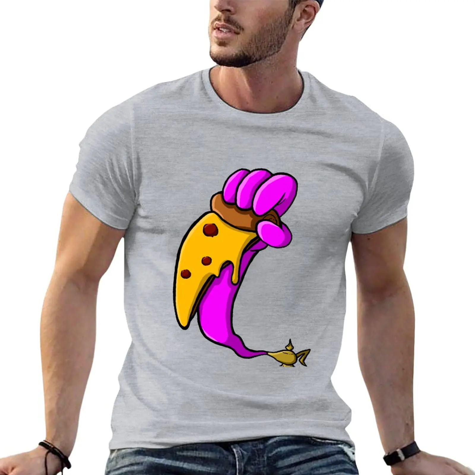 Pizza Genie Purple T-Shirt customs design your own oversizeds hippie clothes sports fans Men's t shirts