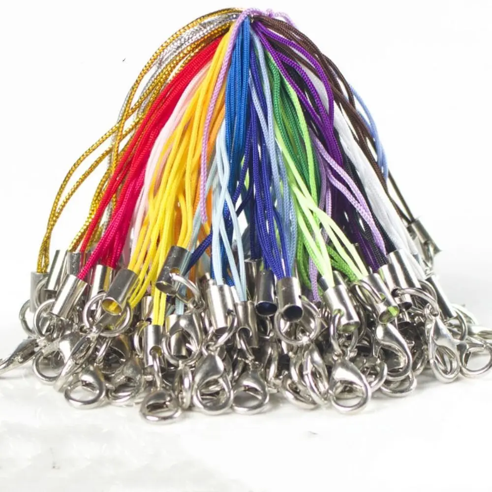 

100pcs Mix Polyester Cord With Jump Ring Lanyard Rope For Making Keychain DIY Craft Pendant Handmade Materials