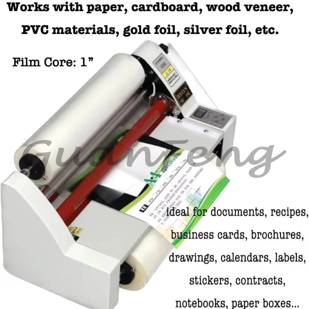 350mm Hot Cold Roll Laminating Machine, Double Sided Laminator for Paper Card and Wood Veneer