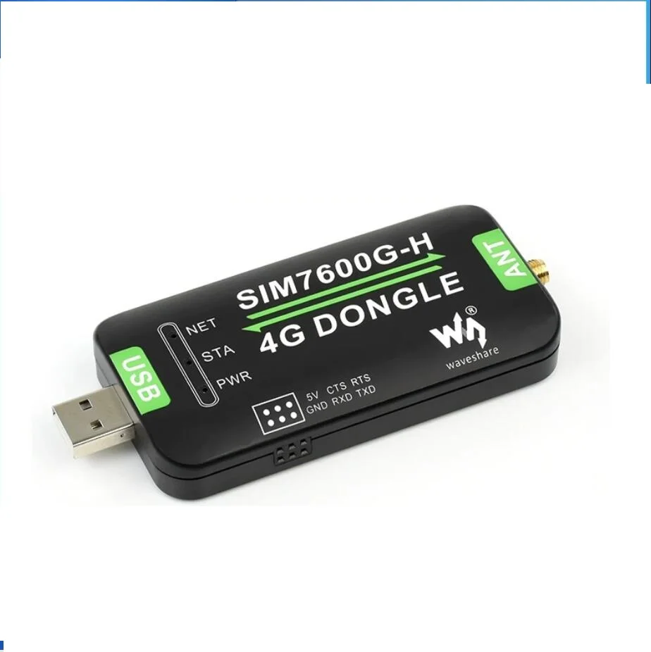 SIM7600G-H 4G USB DONGLE With Antenna, Industrial Grade 4G Communication And GNSS Positioning Peripheral, Global Band Support