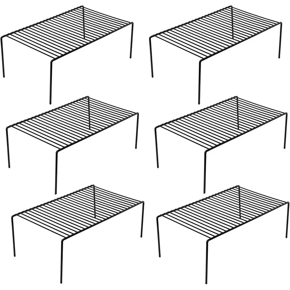 

Cabinet Storage Shel Rack Set o 6, Medium (13 x 9.4 inch) Rustproo Metal Wire Kitchen Cabinet Organizer and Storage, Cupboard Sp