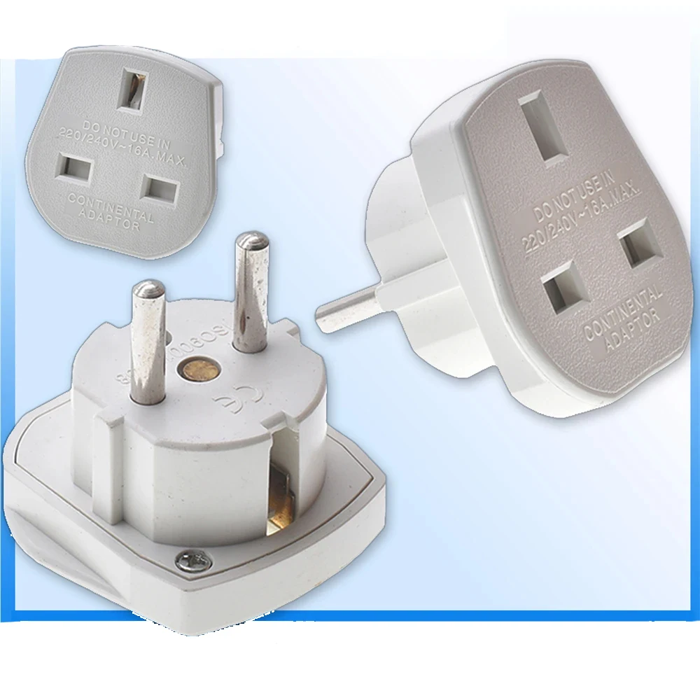 

1PCS White 2 Pin 4.8mm Wall Charger Plug Socket UK TO EU Europe European Universal Travel Charger Adapter Plug Converter