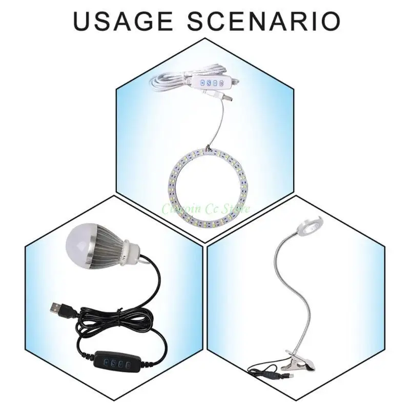 X90F DC5V LED Light Dimmer Controllers USB Port Dimming Color Matching Extension Cable