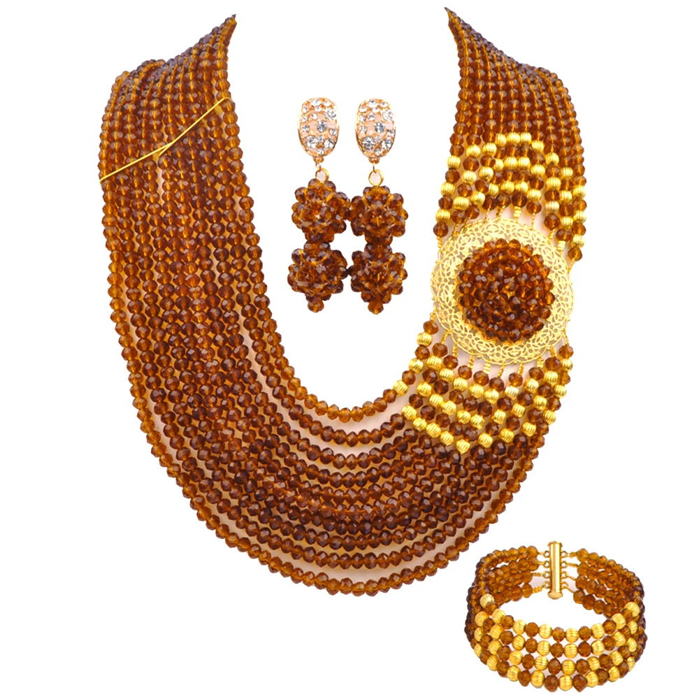 Crystal bead necklace jewelry collection Fashion wedding Africa Nigeria