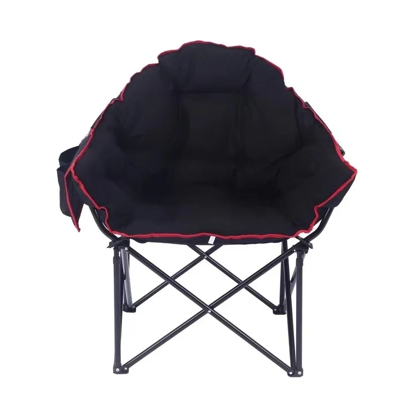 Portable outdoor folding lounge chair, lightweight upholstered moon chair