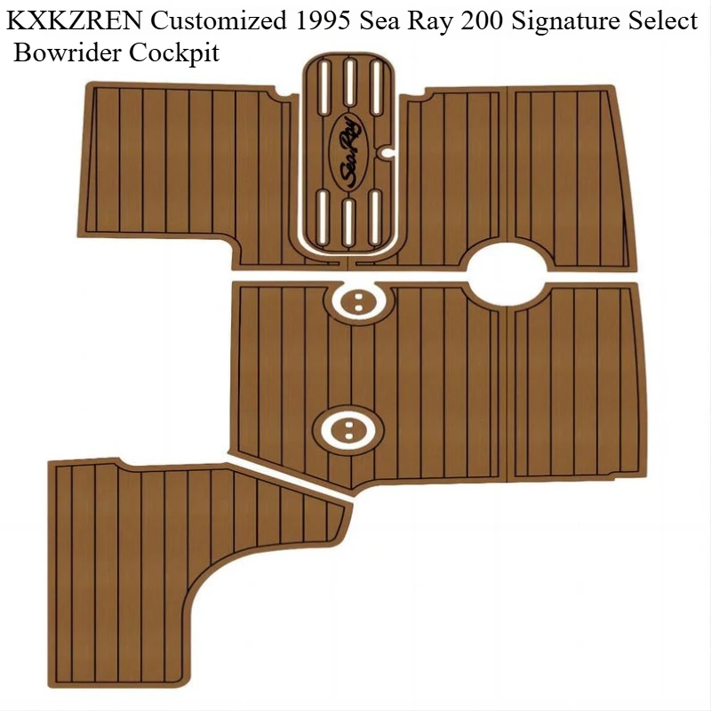 

KXKZREN Customized 1995 Sea Ray 200 Signature Select Bowrider Cockpit EVA Foam Faux Teak for Boat Self-adhesive Flooring Pad
