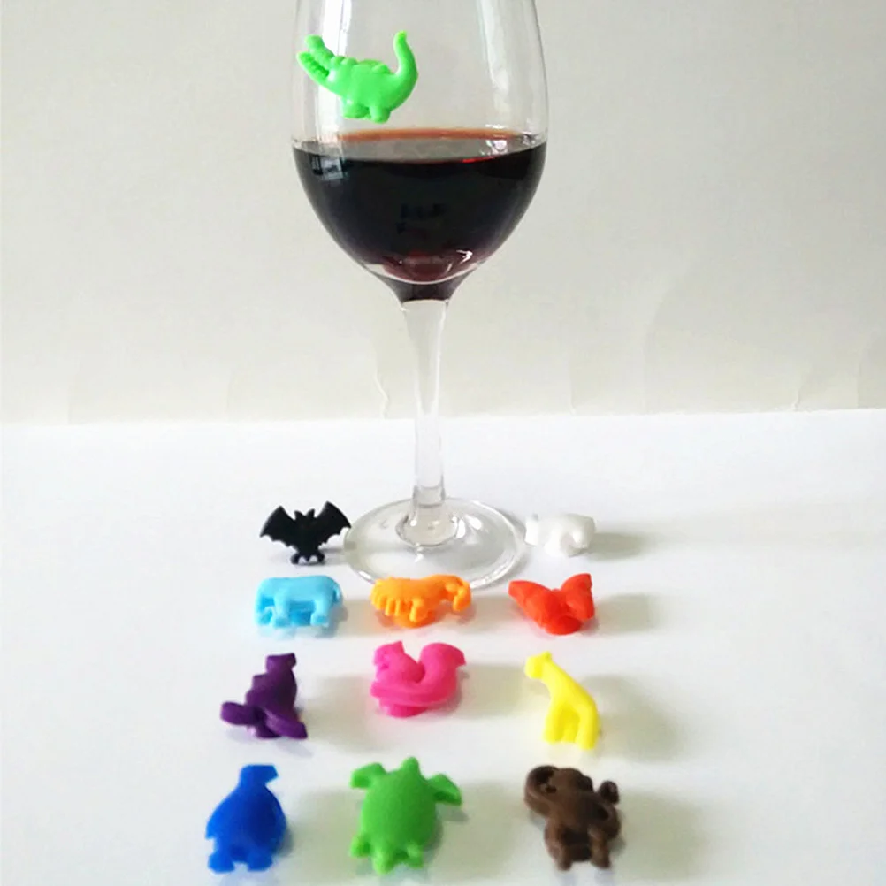 

Wine Glass Charms 24 pcs Silicone Drink Marker Labels for Cocktails Beer Cups Party Glass Identifier Fun Accessories