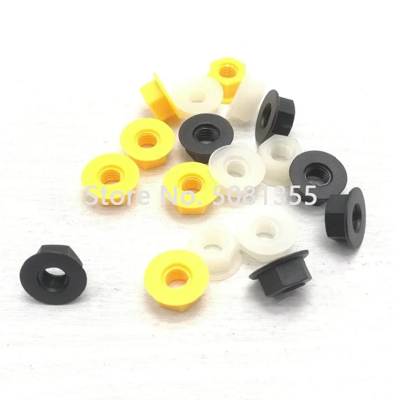 10-20PCS M3 M4 M5 M6 M8 M10 M12  DIN6923 Plastic Nylon PA Flange Hex Nut
