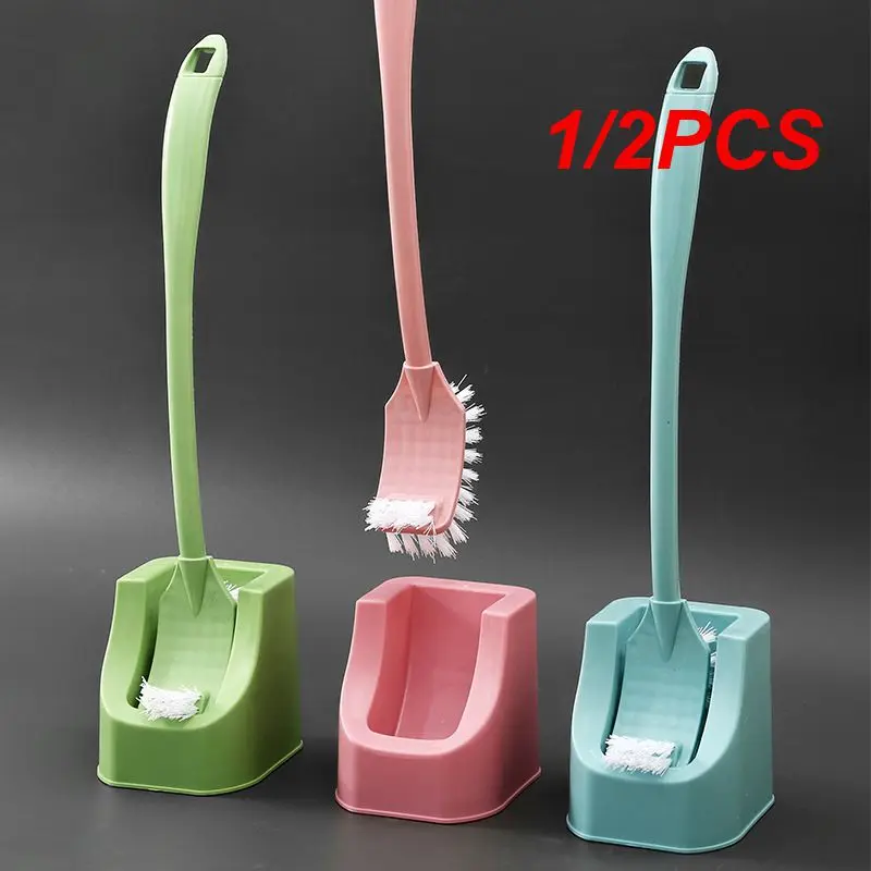 1/2PCS Toilet Brush Two-sided Design Brush Head Two-way Decontamination Arc Curve Household Toilet Brush Cleaning Brush Bathroom