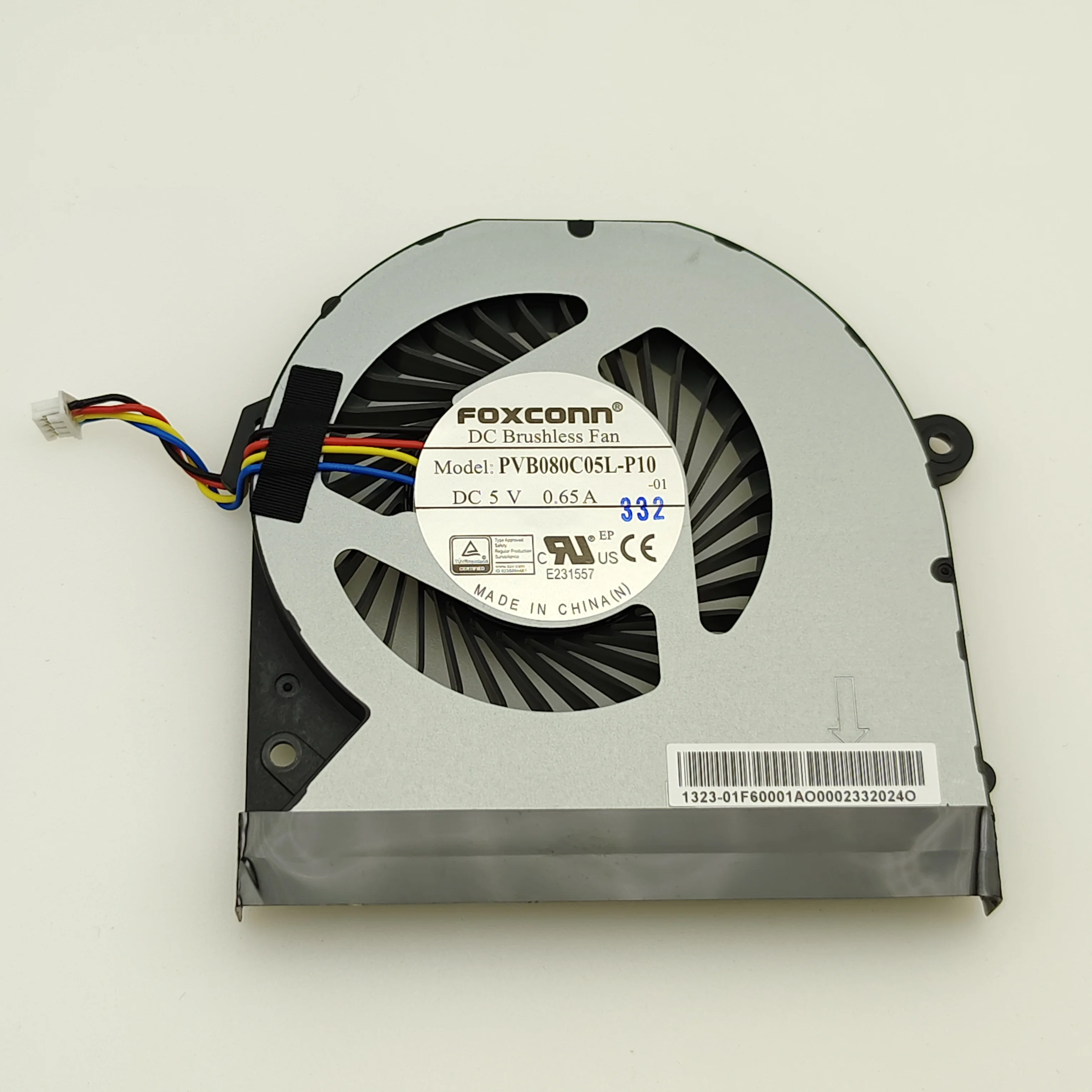 

FOXCONN PVB080C05L-P10 01 DC 5V 0.65A 4-Wire Server Cooling Fan