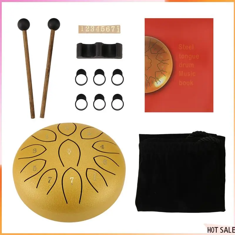 B72A Rain Drum For Outside 6 Inches 11 Tones Steel Tongue Drum Rain Chime Outdoor Rain Chime Musical Instrument