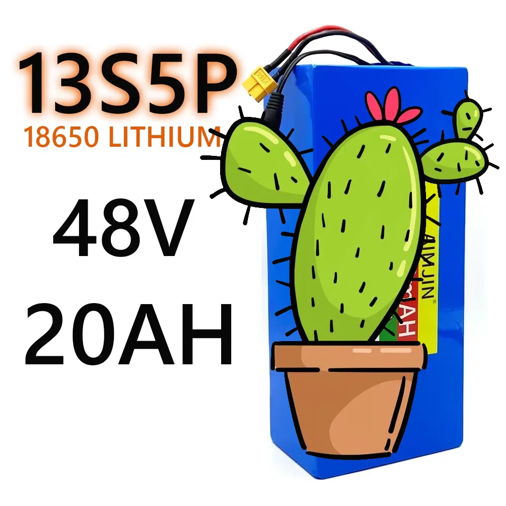 

Перезаряжаемая литиевая батарея 18650 13S5P 48V 20Ah со встроенной интеллектуальной системой BMS, подходит для двигателей и зарядных устройств мощностью 500-1000 Вт.