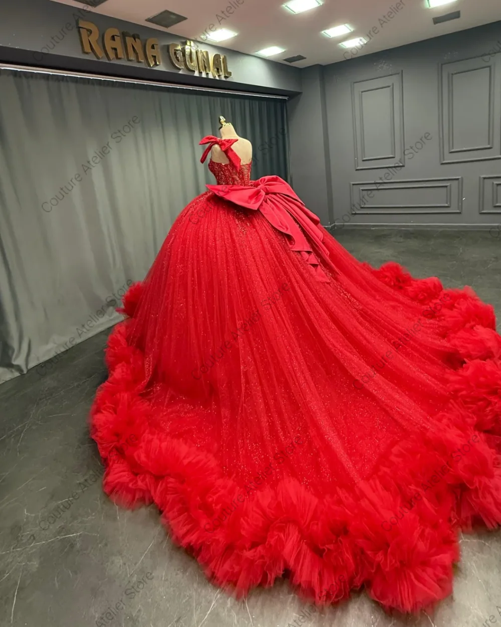 Red One Shoulder 15 Years Quinceanera Dresses Ball Gown Beads Applique Mexican Birthday Dress vestidos xv años Customized