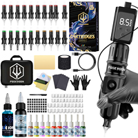 Tattoo Kit POSEIDON V5 Finger Controlled Tattoo Pen Kit For Permanent Makeup Tattoo Machine Kit New High Power Tattoo Gun Kit
