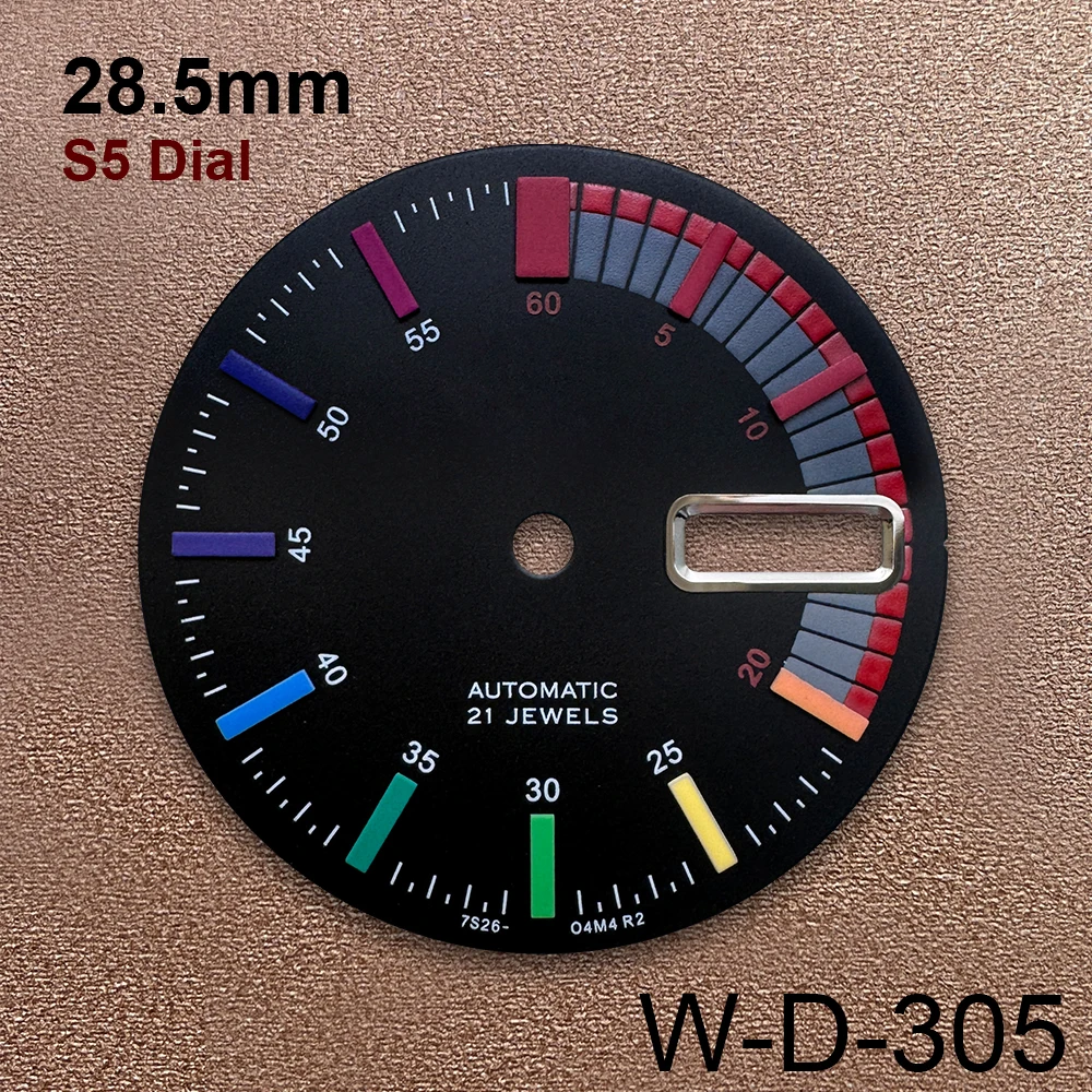 Tarcza 28,5 mm z logo S5, wzór rzymski, pasująca do mechanizmów NH36/4R36 Janpan, kolorowa, wysokiej jakości, akcesoria do modyfikacji zegarków.