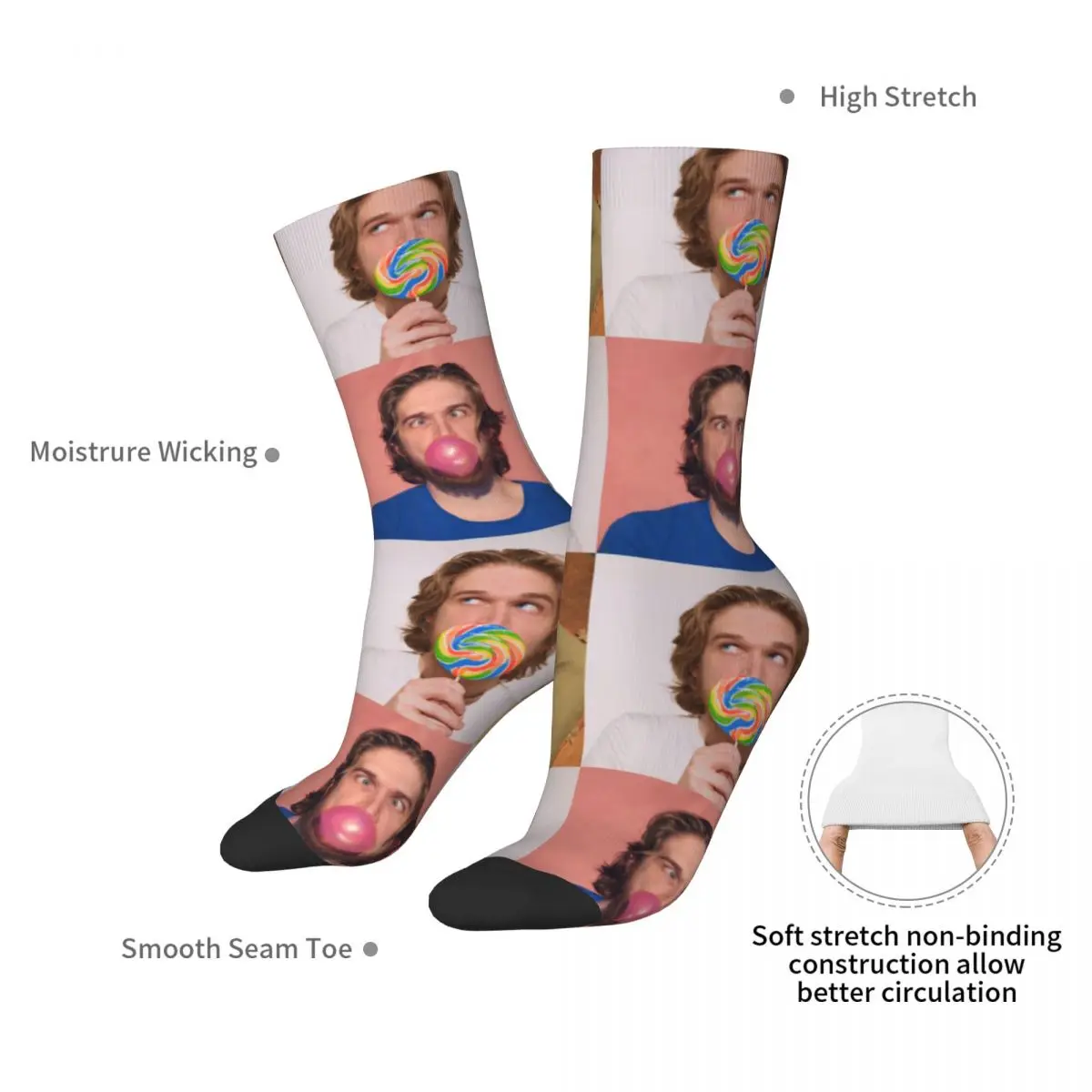 Bo Burnham Stockings Look Whos Inside Again Custom Elegant Socks Winter Anti-Slip Socks Ladies Running Sports Warm Soft Socks image 6