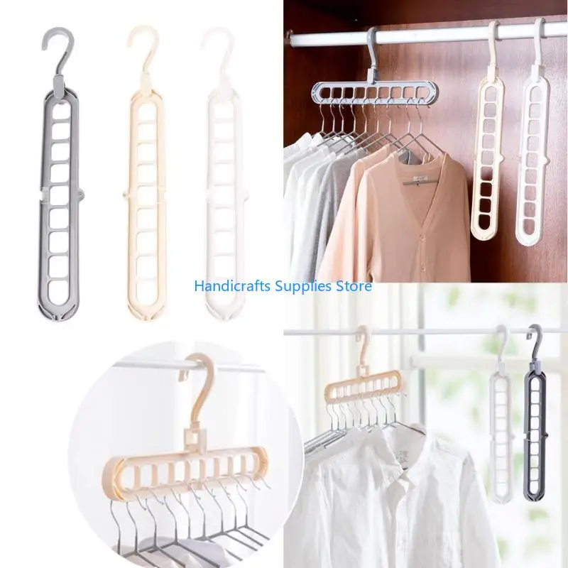 R1WA 3D Space Saving Clothes Hanger With Hook Cabinet 360 Rotation