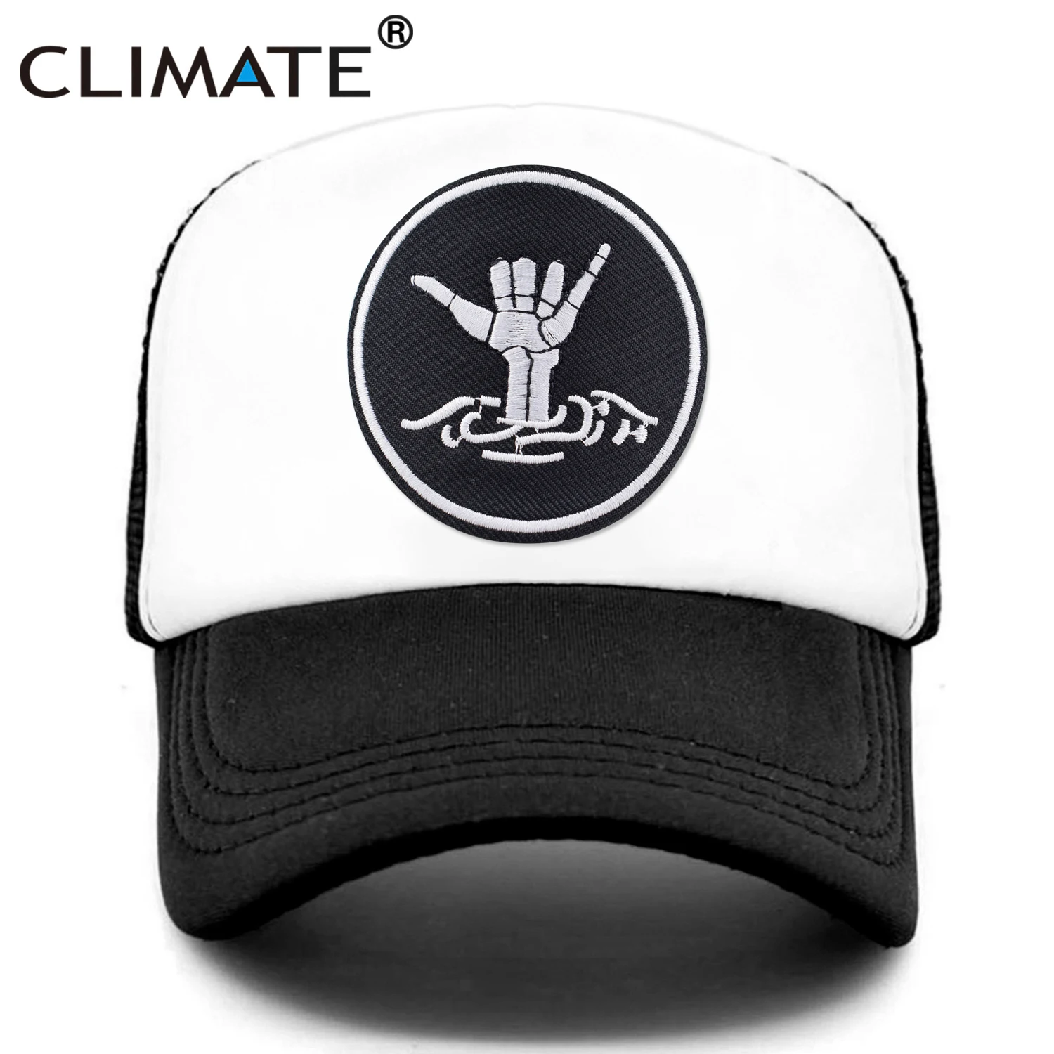 CLIMATE Men Cool Rock Trucker Cap Rock and Roll Mesh Hat Cap Metal Music Black Rocker Summer Baseball Cap Black Trucker Caps Hat