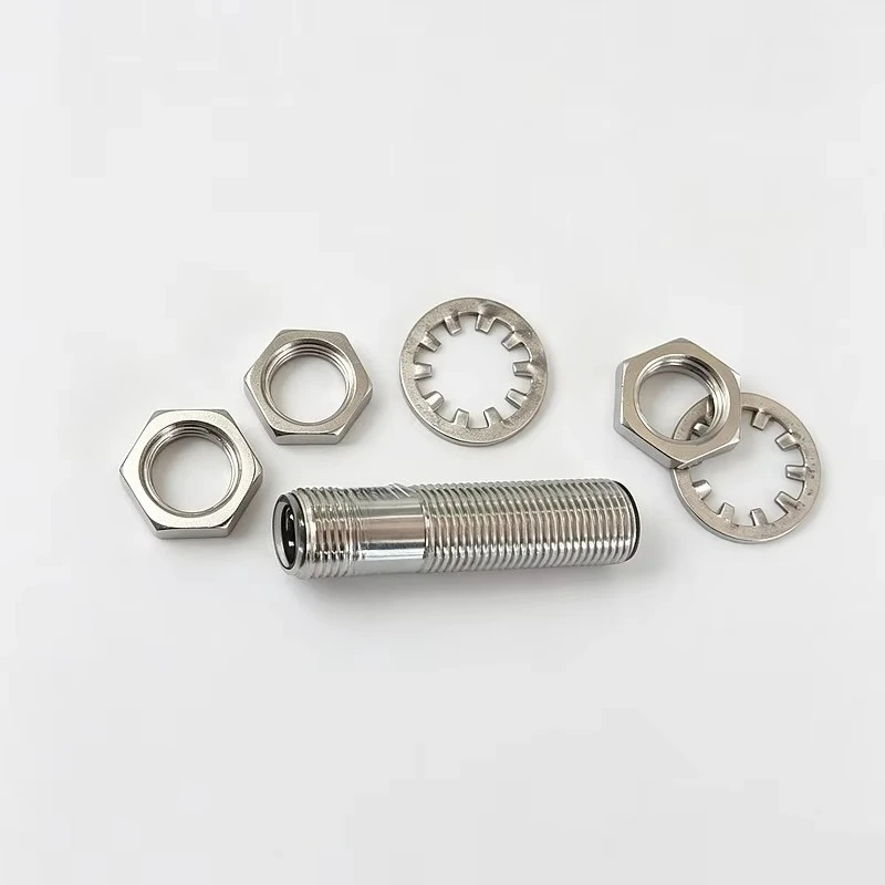 DCCK12M06PSK-IBSL M12 Inductive Sensor 6mm Concave PNP NO for Metal Detection IP67 Nickel Plated Brass 10-30VDC